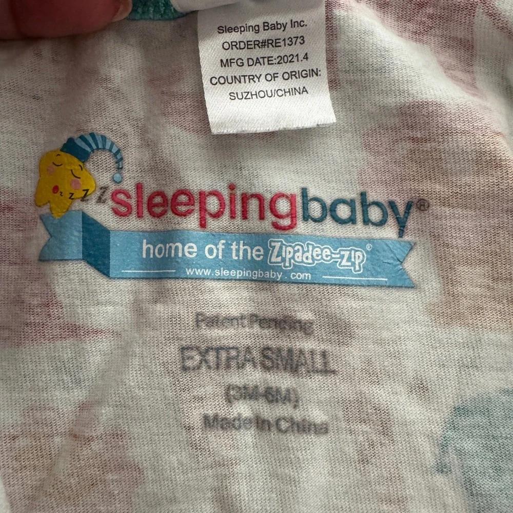 Sleeping Baby Zippadee-Zip Swaddle Sack XS 3-6M White Safari Animal Print Cotton